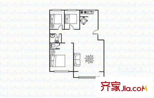 文體里戶型圖三室參考戶型圖C 
