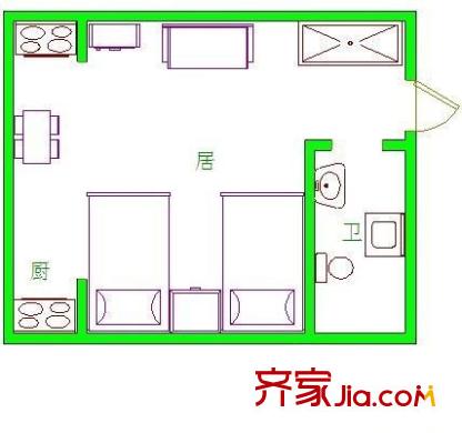 拿波里小鎮(zhèn) 1室 戶(hù)型圖