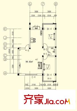 熙海戶型圖2居 2室