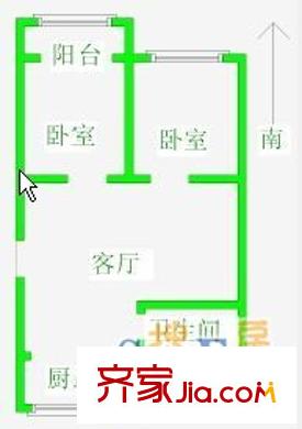昌德小區(qū) 2室 戶型圖