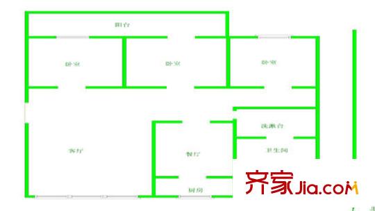 昌德小區(qū)戶型圖三居14 