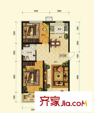 金舍雍景院戶型圖D1戶型 2室2廳1衛(wèi)1廚
