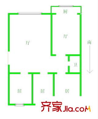 漓江花園 3室 戶型圖