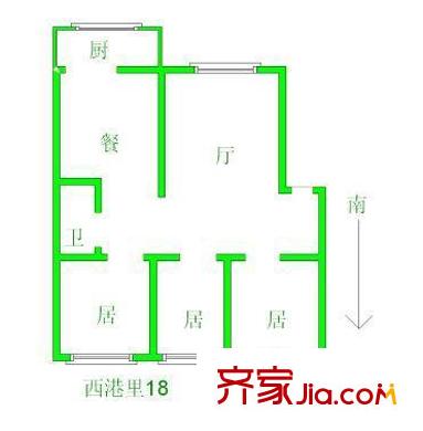 漓江花園 3室 戶型圖