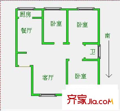 漓江花園 3室 戶型圖
