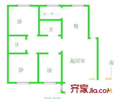 漓江花園 3室 戶型圖