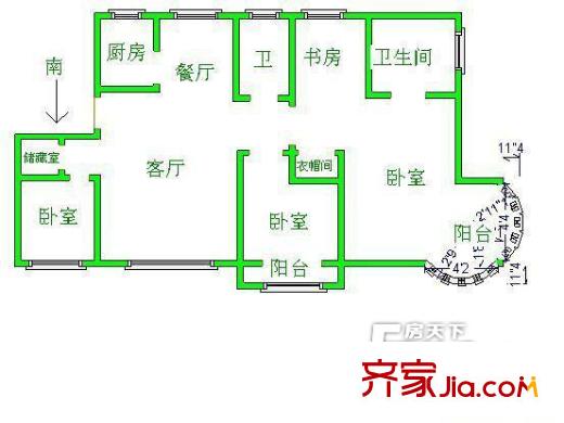 西河家園戶型圖四室參考戶型圖B 