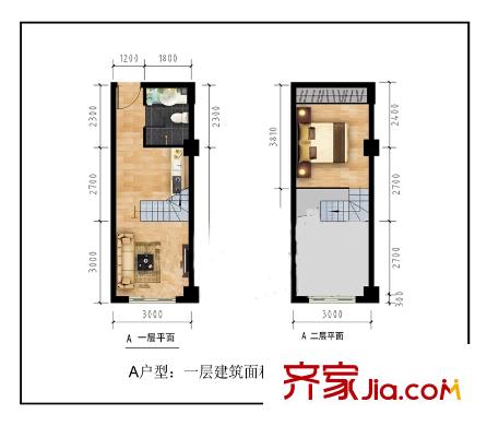 渤?；始覒粜蛨DA戶型一室零廳一衛(wèi) 面積：30.69平 1室1衛(wèi)
