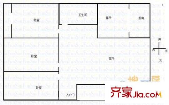 孟營二區(qū) 3室 戶型圖