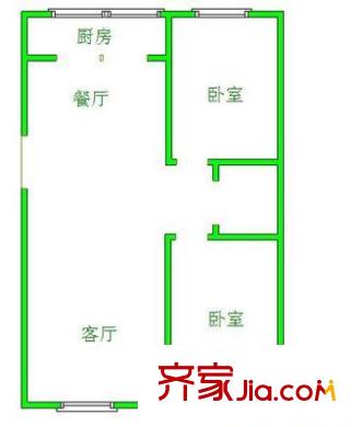 孟營二區(qū) 2室 戶型圖
