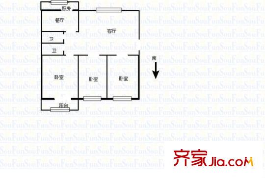 先富里 3室 戶型圖
