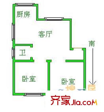 孟營二區(qū) 2室 戶型圖