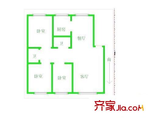 孟營二區(qū) 3室 戶型圖