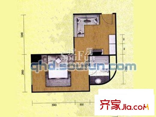 維多利亞海灣戶型圖一室兩廳一衛(wèi) 面積68.58平 1室2廳1衛(wèi)