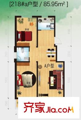御品星城218#a戶型兩室兩廳一衛(wèi) 2室2廳1衛(wèi)1廚