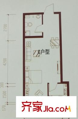 御品星城C戶型 1室1衛(wèi)1廚