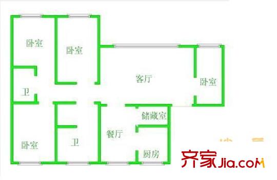 紫晶閣 4室 戶型圖