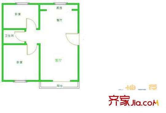 海韻家園 2室 戶型圖