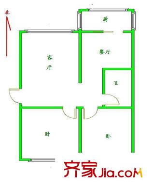 孟營一區(qū) 2室 戶型圖