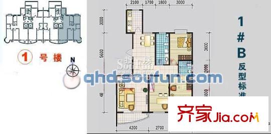 陽光海岸戶型圖戶型圖 3室2廳2衛(wèi)1廚