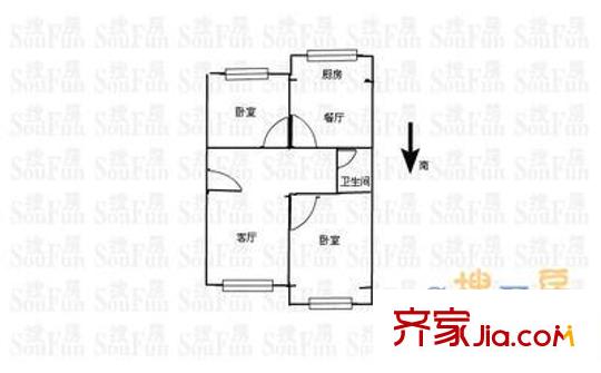 和平里 2室 戶型圖