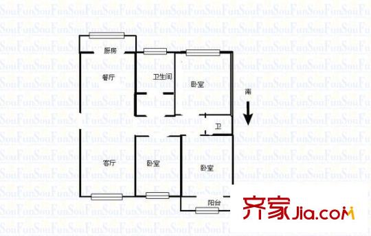 和平里 3室 戶型圖