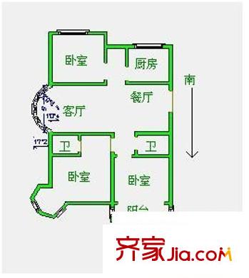 興龍尚府 3室 戶型圖