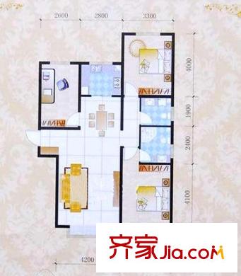 燕大星苑紅樹灣A2戶型 3室2廳2衛(wèi)1廚