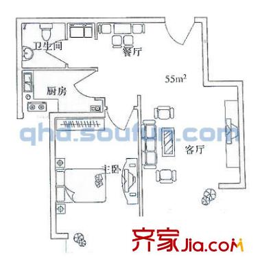 灣海一號(hào)海景公館戶型圖戶型圖二室二廳一衛(wèi) 面積115.98平 2室2廳1衛(wèi)