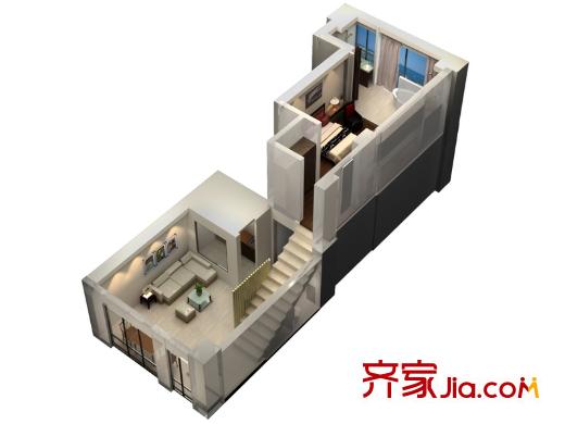 金夢海灣第一觀A戶型 1室1廳2衛(wèi)1廚