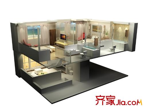 金夢海灣第一觀D戶型 2室1廳3衛(wèi)1廚