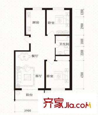 學府雅緣A-5 2室1廳1衛(wèi)1廚