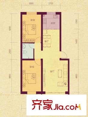 碣石美域A戶型 2室2廳1衛(wèi)1廚