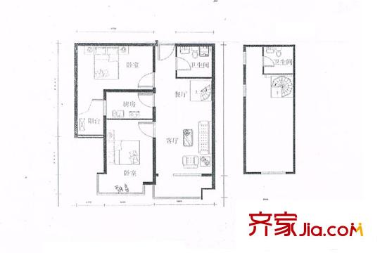 碣石美域G2戶型 3室2廳2衛(wèi)1廚