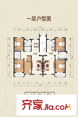 祥和馨筑6#9#12#15#聯(lián)排戶型1層 2室2廳2衛(wèi)1廚