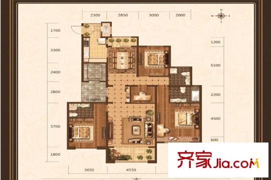 湯河銘筑9#E戶型 4室2廳3衛(wèi)1廚