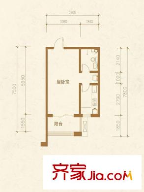 興龍生態(tài)谷9#C戶型 1室1衛(wèi)1廚