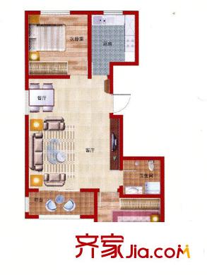 馨視界?花城B8#樓89.88平方米S戶型 2室2廳1衛(wèi)1廚