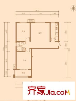 興龍生態(tài)谷西區(qū)9#N1戶型 2室1廳1衛(wèi)1廚