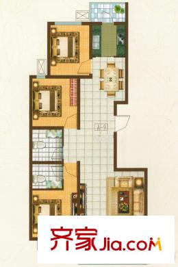 秀蓮小鎮(zhèn)3#樓 A-9戶型 118.08平方米3居 3室2廳2衛(wèi)1廚