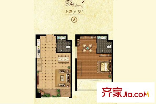 首站6#樓47平方米上越戶型  1室1廳1衛(wèi)1廚
