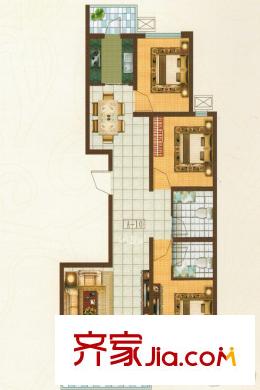 秀蓮小鎮(zhèn)3#樓 A-10戶型 113.54平方米3居 3室2廳2衛(wèi)1廚