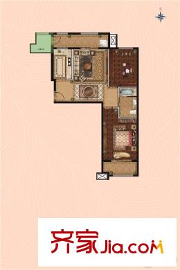 世嘉?正園26#樓102平兩居 2室2廳1衛(wèi)1廚