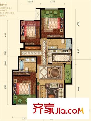世嘉?正園3#樓 130平方米 3居 3室2廳2衛(wèi)1廚