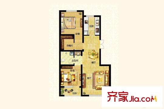 紅星國際廣場?西苑5#8#9#樓84-86平米洋房X7戶型 2室2廳1衛(wèi)1廚