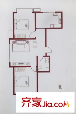 麗都馨苑3#樓 A戶型 91.29平方米兩居 2室2廳1衛(wèi)1廚
