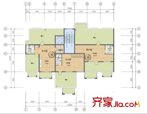 京東新城躍式上層戶型圖 1室1衛(wèi)