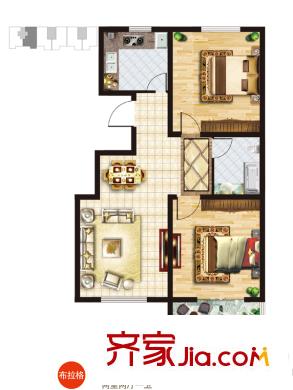彼岸城布拉格戶型圖 2室2廳1衛(wèi)1廚