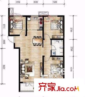 陽(yáng)光高地戶型圖戶型圖 3室2廳1衛(wèi)1廚