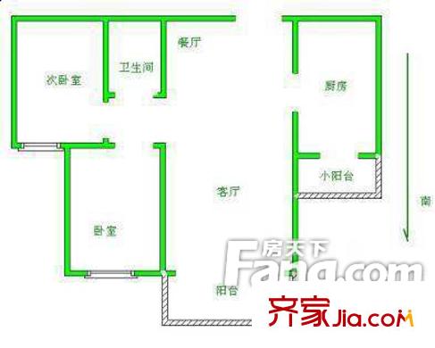 天和小區(qū)戶型圖戶型圖 2室2廳1衛(wèi)1廚